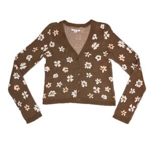 Brown floral cardigan American Eagle cottagecore cozycore fairycore boho chic